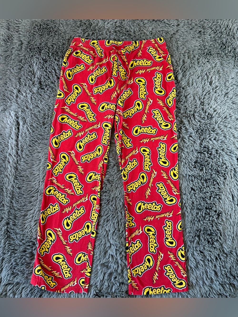 Cheetos Flamin’ Hot Lounge Pajama Pants Men’s Medium Red All Over Logo Print